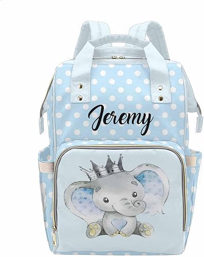 Miniatura 8 de M YESCUSTOM Bolsa de pañales con nombre para niña, de nailon de gran capacidad, impermeable, bolsa de lactancia para viajes, 0217a-7, Mochilas