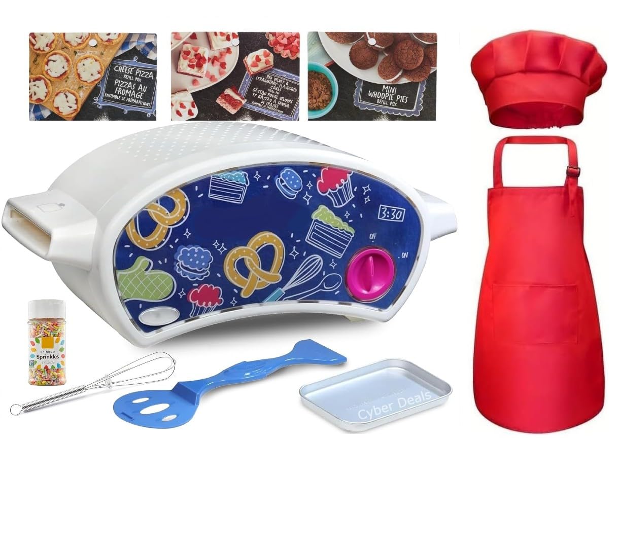 Easy to Bake Ultimate Oven Baking Bundle (Oven + 3 Mixes + Red Apron, Hat and Whisk)