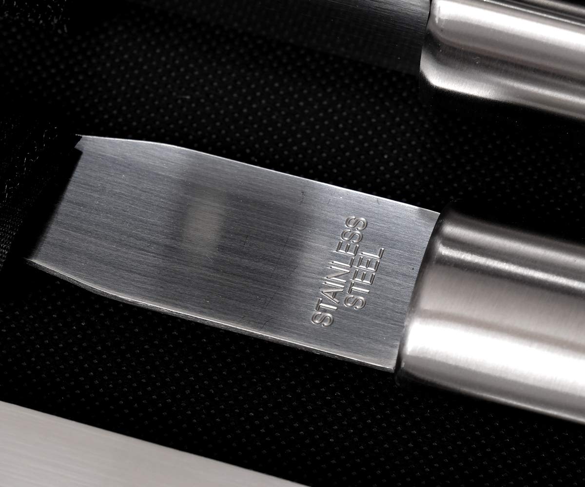 Set di utensili da cucina in acciaio inox, 18 pezzi, con valigetta (posate – senza incisione)
