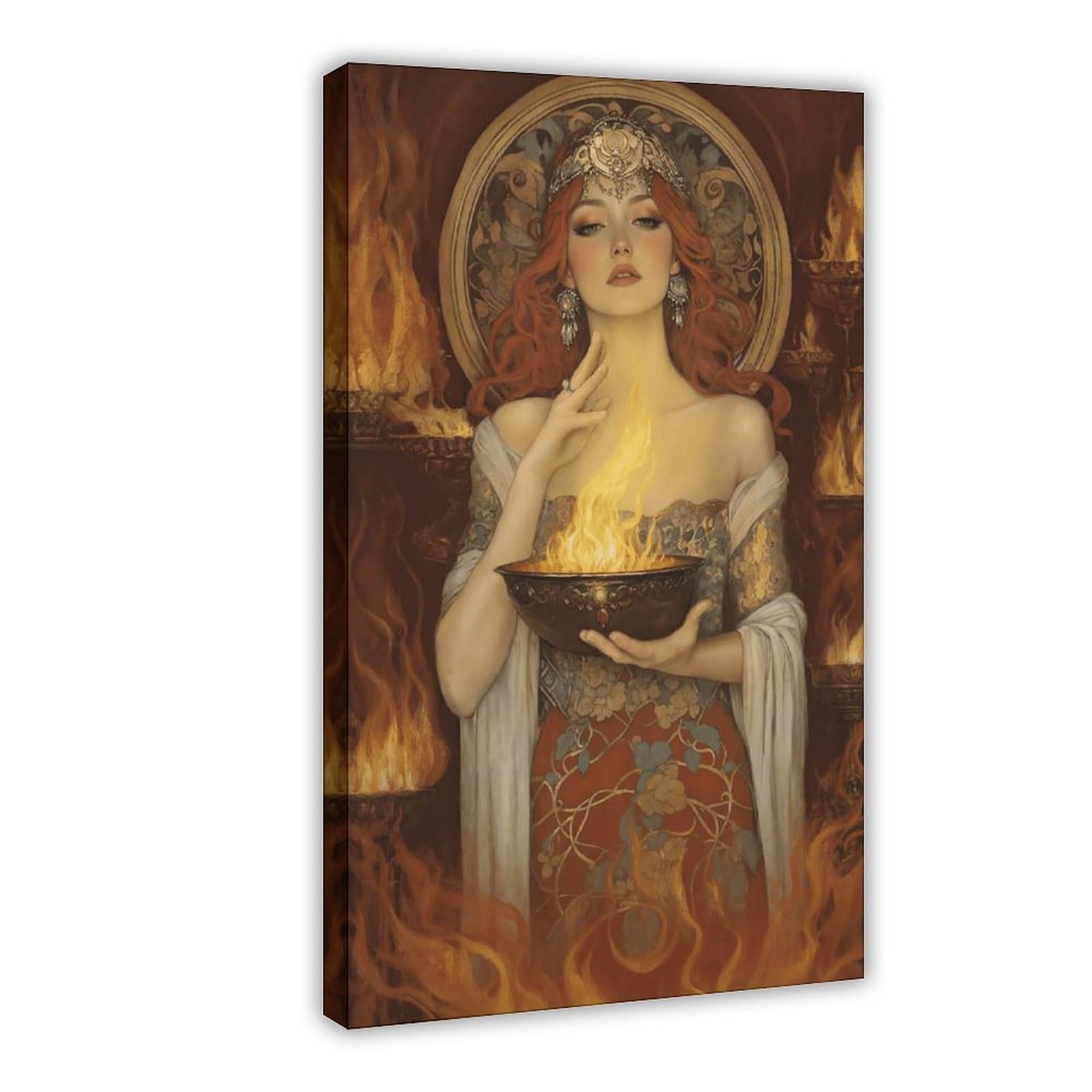 Wjwart Hestia Fire Goddess Poster,.. Canvas Poster Wall Art Print Picture Paintings 08X12inch(20X30cm)