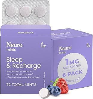 Sleep & Recharge Meltaway Mints - Contains Melatonin 1 mg, Chamomile & Elderberry - Travel Aid for Nighttime Relaxation & Healthy Sleep Cycle - Mixed Berry, 72 ct