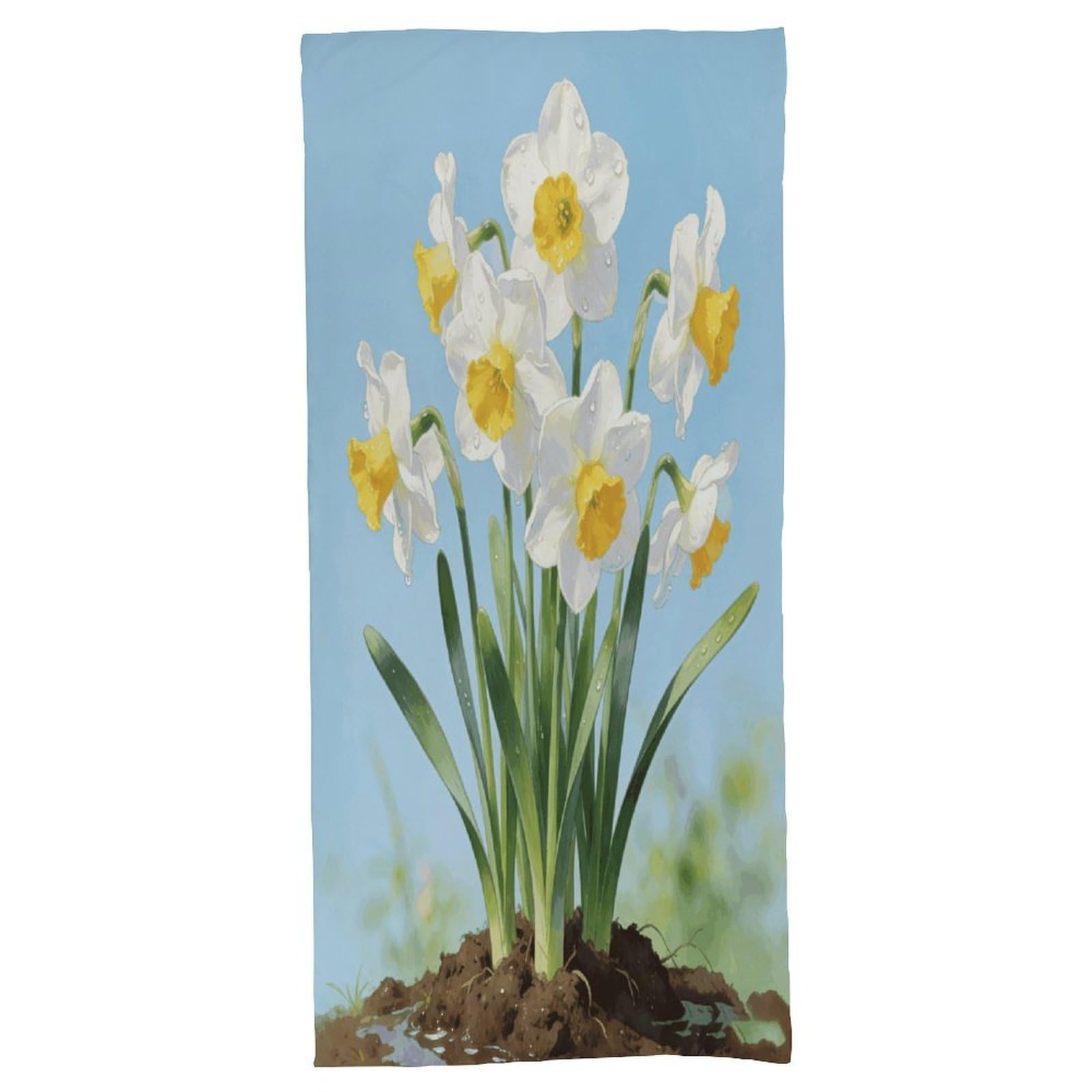 Fodpand Style Narcissus Bath Towel, Highly Absorbent & Quick Drying Beach Towel, Compact & Lightweight Pool Towel For Bathroom, Beach, Pool, Gym, Spa, And Hotel Use