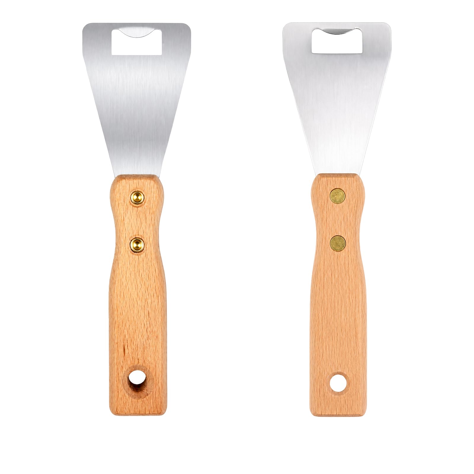 2 Pack Ceiling Tile Puller, 420 Stainless Steel Dropped Ceiling Tile Remover Tool with Non-Slip Wood Handle, Professional Suspended Ceiling Repair Tool for DIY and Tradesmen