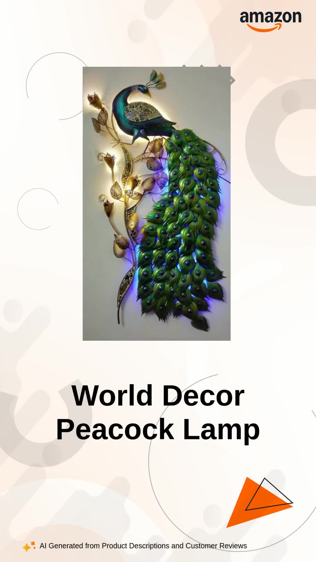World Decor Iron Peacock with LED- Metal Abstract/Wall Sculpture