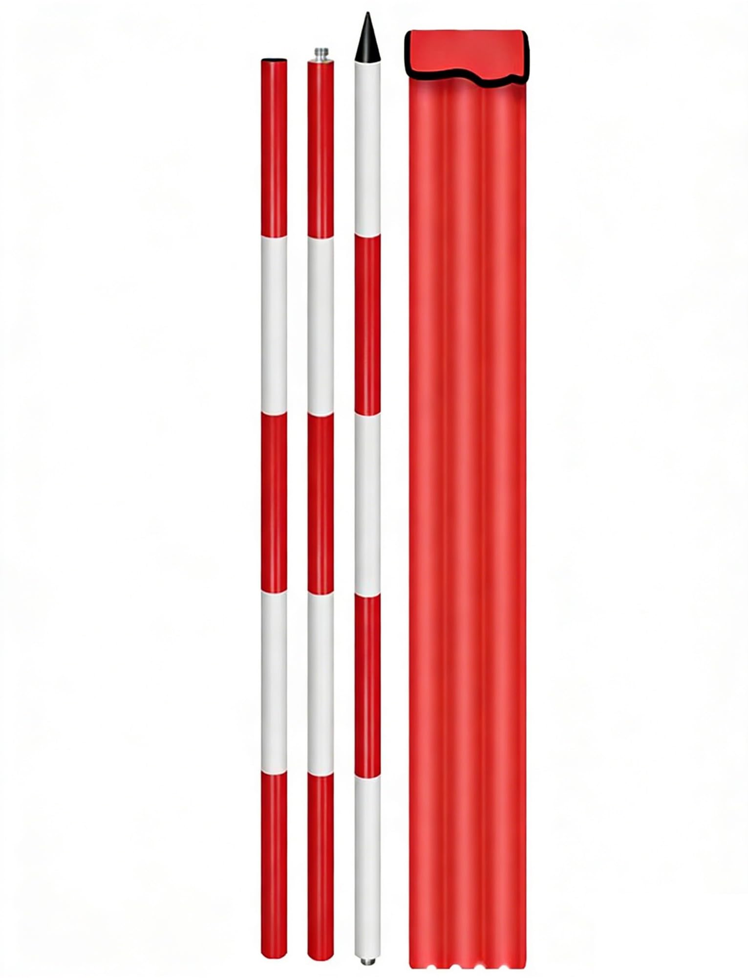 Surveying Ranging Rod, Thickened Aluminium Alloy Marking Pole, Detachable Measuring Staff for Engineering Survey, Road Construction, Land Mapping(300 cm/118.11 inch)
