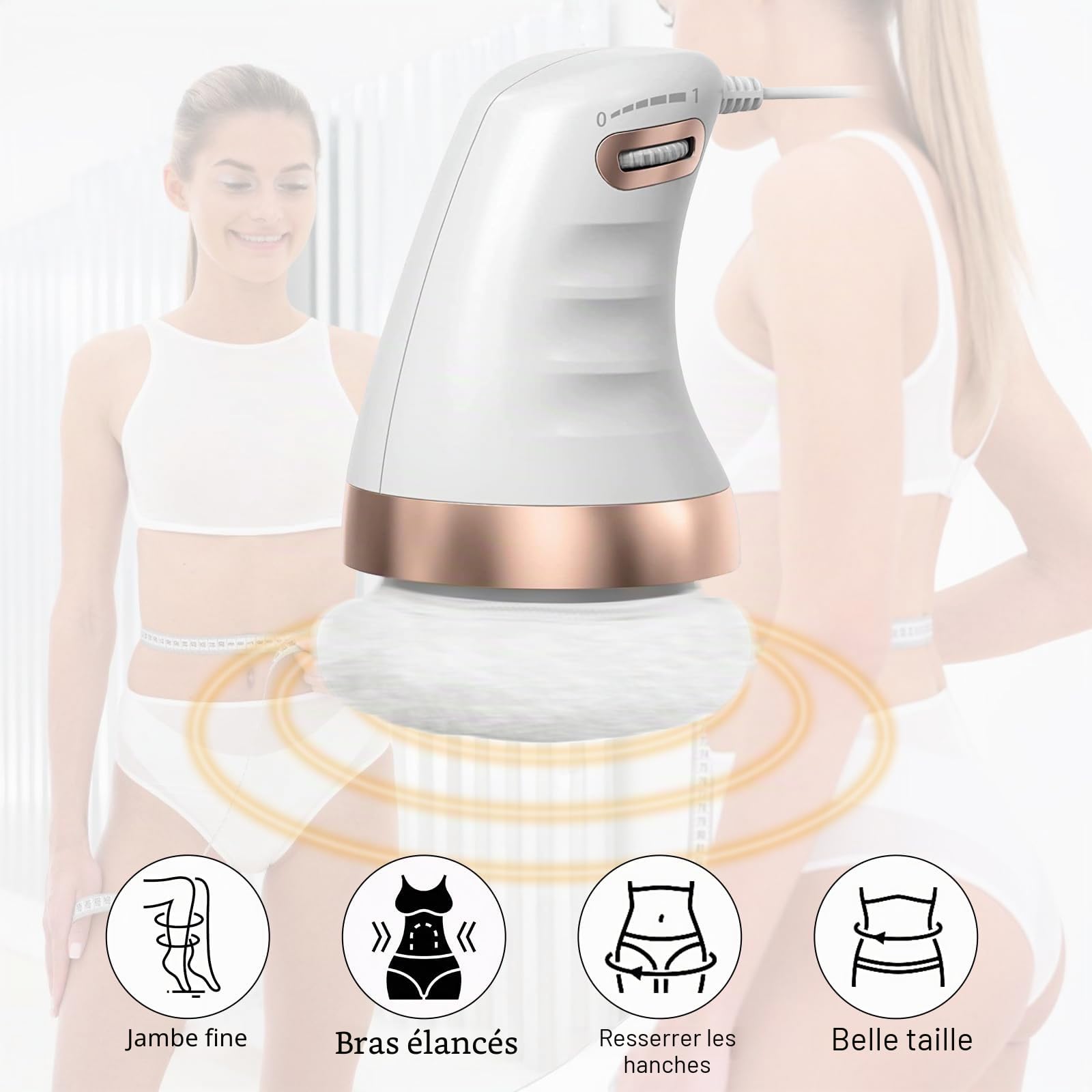 GBKDQQ Appareil de massage électrique anti-cellulite avec 3 couleurs - Tête en tissu interchangeable pour le ventre, les jambes - Pour raffermissement, levage et lissage de