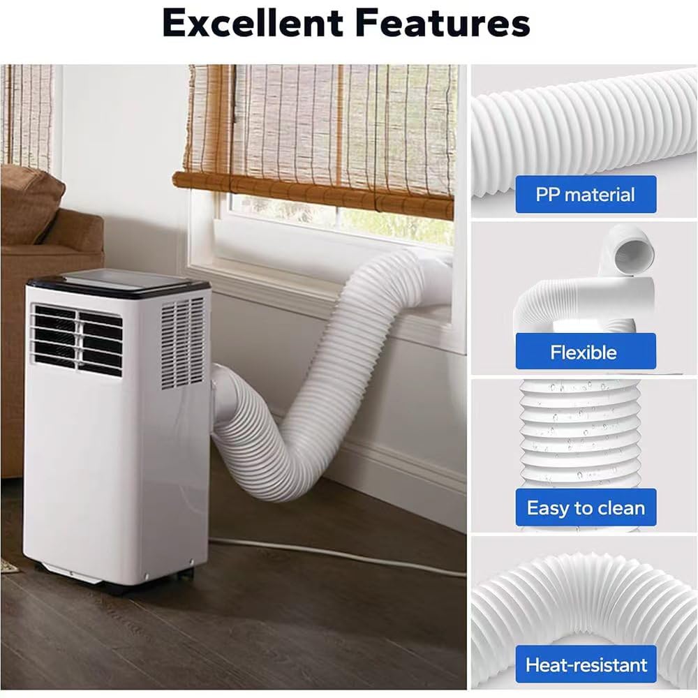 Abluftschlauch Klimagerät Verlängerung 2m, Schlauch für Klimagerät, Klimaanlage Abluftschlauch mit Adapter 130mm/150mm, Klimaanlage Verlängerungsschlauch, Klimaschlauch für Klimaanlage