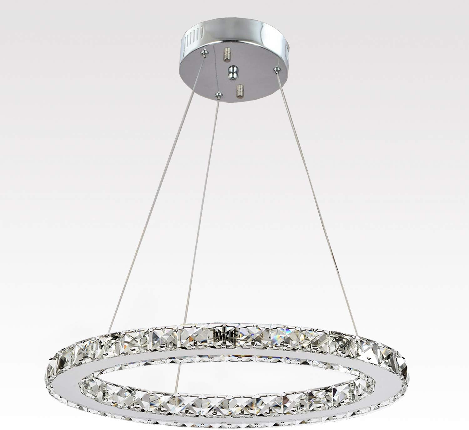 Ganeed Chandeliers,Crystal Glass Chandelier,Pendant Lighting Ceiling Lights Fixtures for Living Room Bedroom Restaurant Porch Dining Room,One Rings (Dia 11.8",6500K) Ganeed Chandeliers,Crystal Glass Chandelier,Pendant Lighting Ceiling Lights Fixtures for Living Room Bedroom Restaurant Porch Dining Room,One Rings (Dia 11.8",6500K)