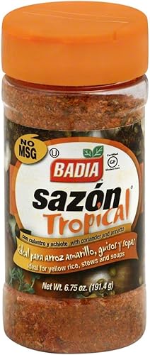 Badia Sazon Tropical con Annato & Corlander, 6.75 onzas (paquete de 6)