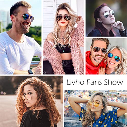 Livho LI248 Sunglasses For Men Women Aviator Polarized Metal Mirror Uv 400 Lens Protection thumb #5