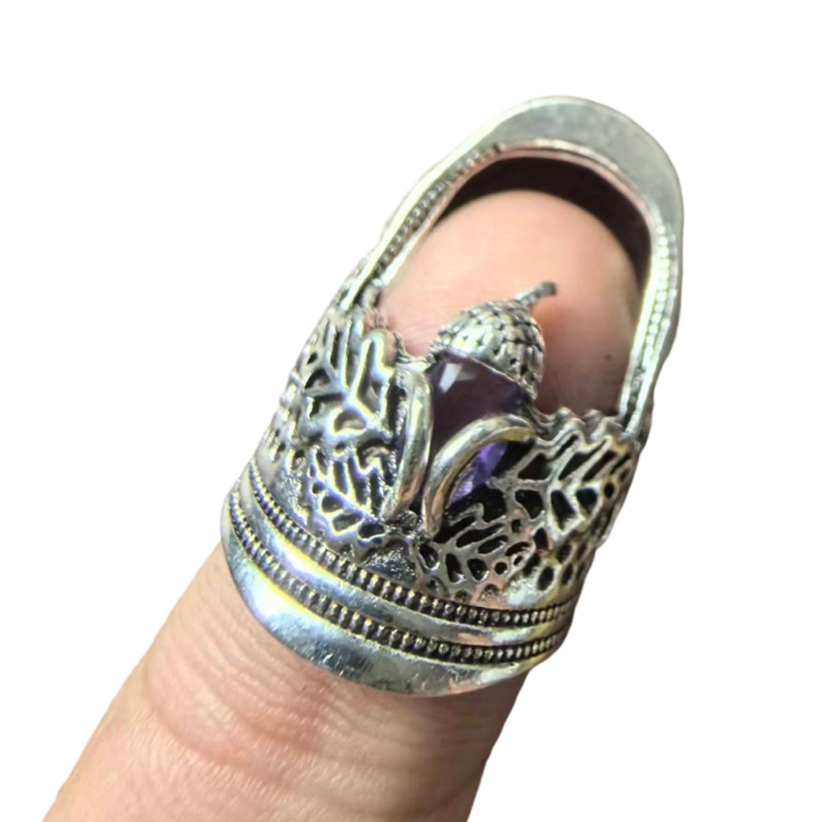 Kaeltsyn Ergonomic Finger Protectors for Clothing Maker From Alloy Featuring Open Structure for Enhances Control Beading Thimble