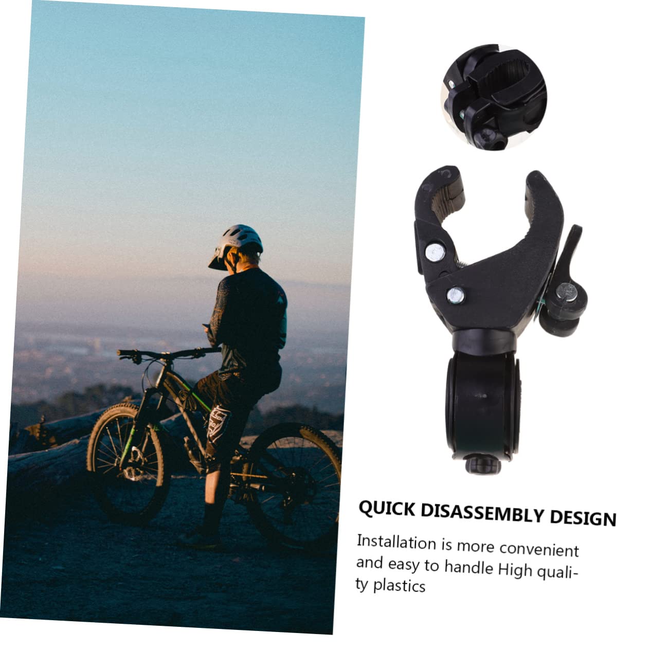 Mipcase 2pcs Rotatable Plastic Headlight Bracket for Bike Easy Mounting Bike Light Holder Lamp Rack for Outdoor Riding Compatible with Black