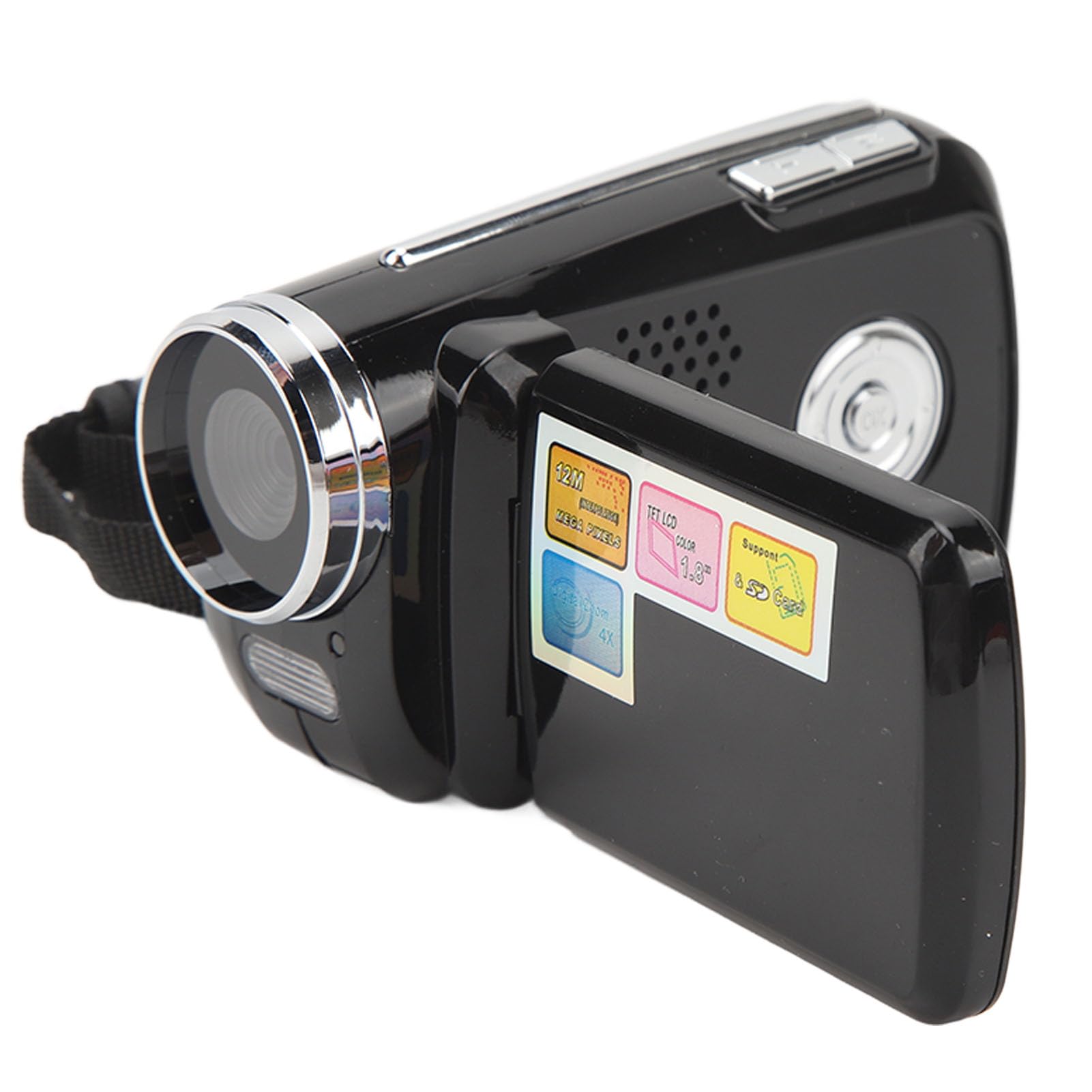 Dilwe 720P Digital Camcorder, 4X Digital Zoom, 12MP, HD Output, Electronic Image Stabilization