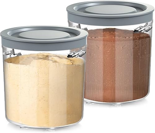 DENEBORE Recipientes de helado de repuesto para pintas y tapas Ninja Creami Breeze, paquete de 2, vasos de 16 onzas compatibles con NC200 NC201