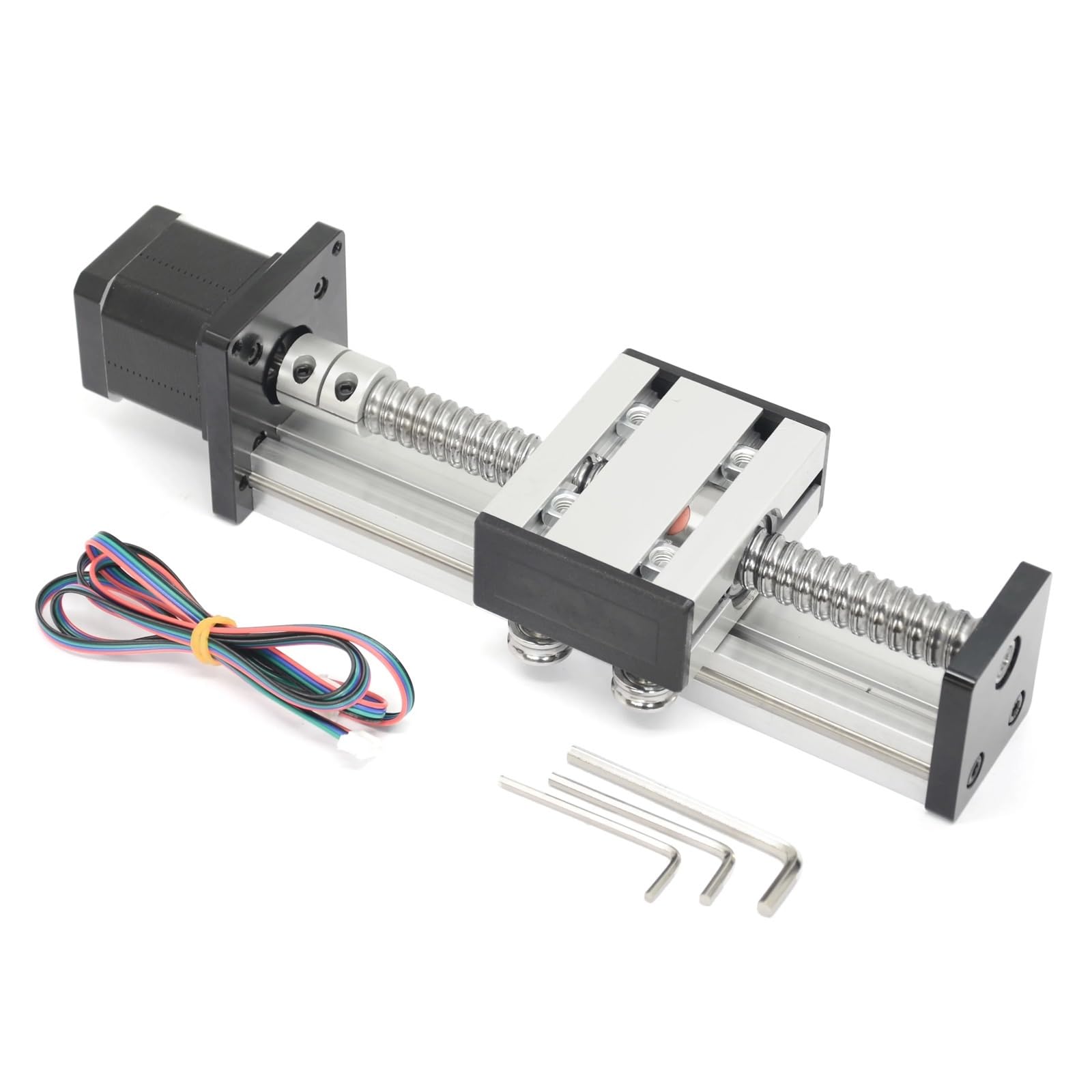 Prowadnica liniowa o przesuwie 100 mm, precyzyjny siłownik osi X/Y/Z do frezarek CNC i projektów obróbki skrawaniem DIY. Siłownik liniowy