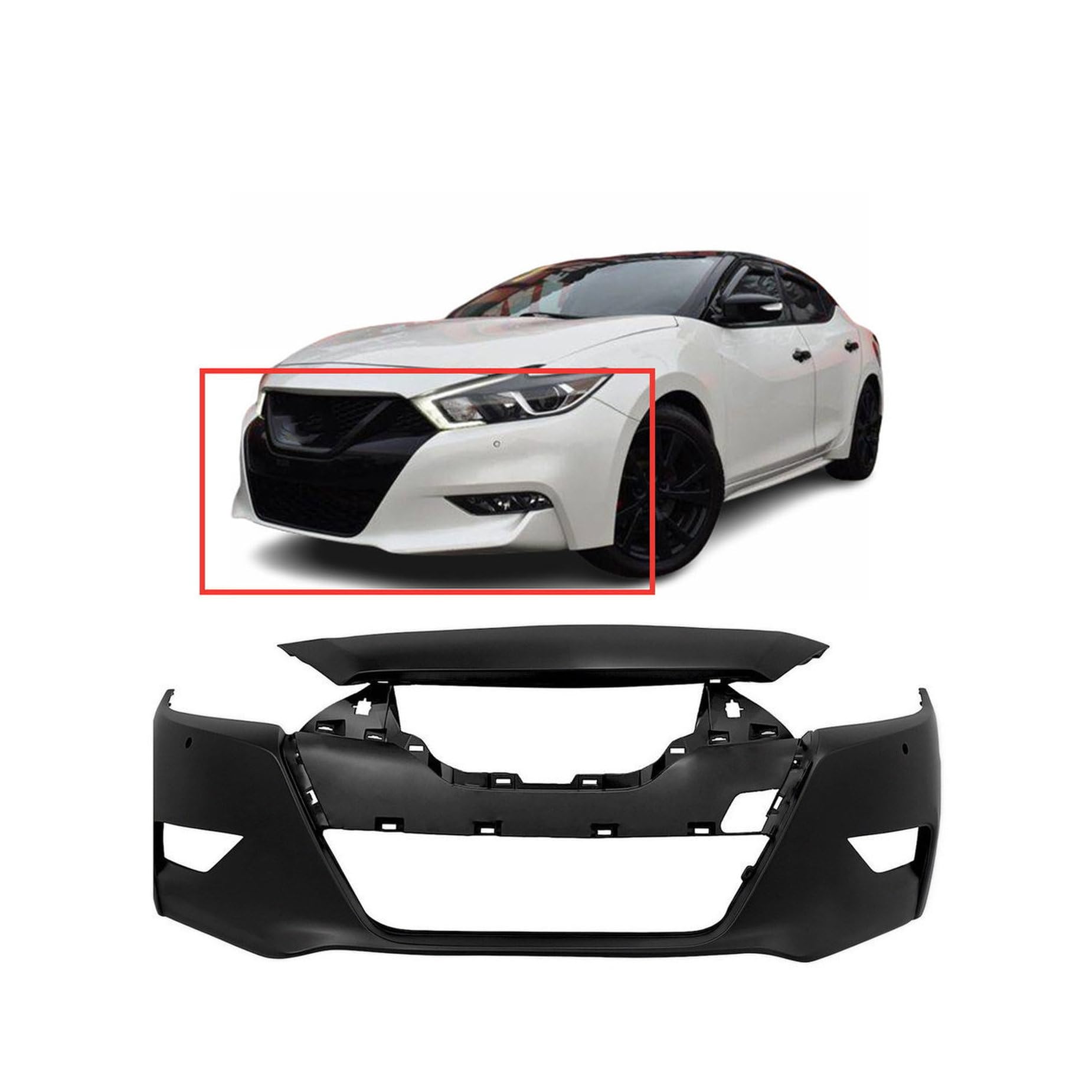 FitParts Compatible With Front Bumper Cover 2016 2017 2018 Nissan Maxima Sedan SL SR SV Platinum 16-18. Ready for paint. 620224RB1H NI1000310