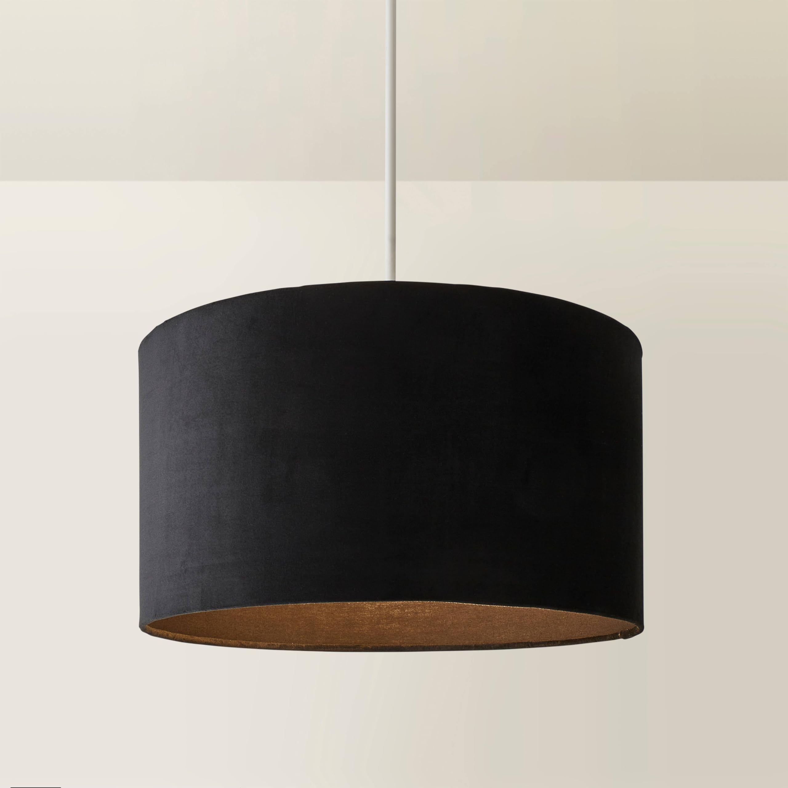 Valuelights Reni Black Velvet Drum Ceiling Lamp Shade (D)45Cm from B&Q