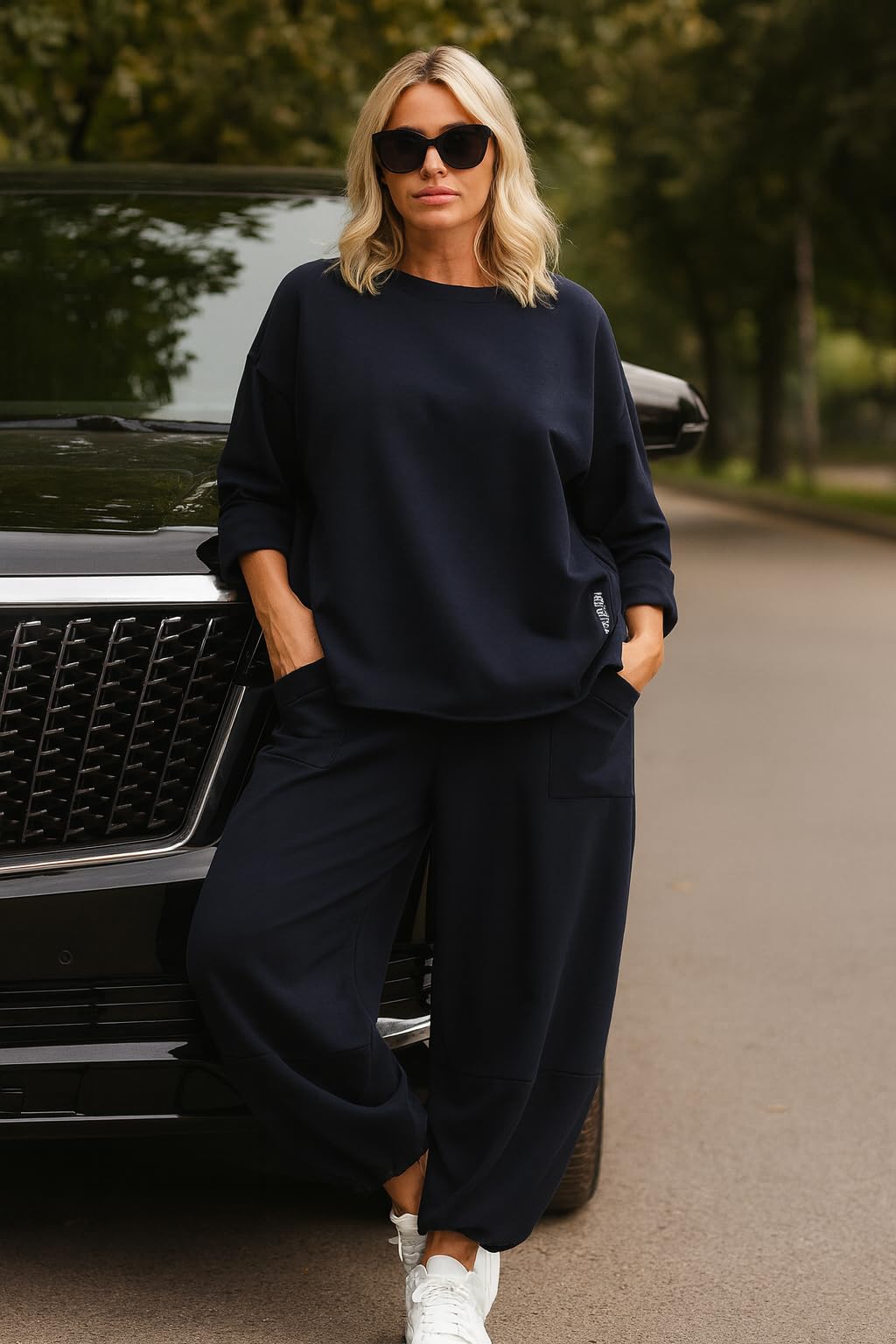 Damen Jogginganzug aus Baumwolle – Bequemer Freizeitanzug in Einheitsgröße (36–42) – Stylischer Zweiteiler für Freizeit und Sport 6172