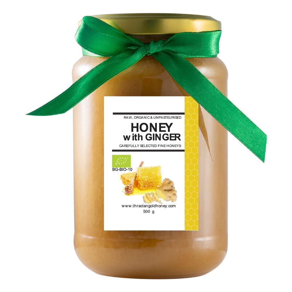 Raw Organic Honey with Ginger Unprocessed Unpasteurised 500 g