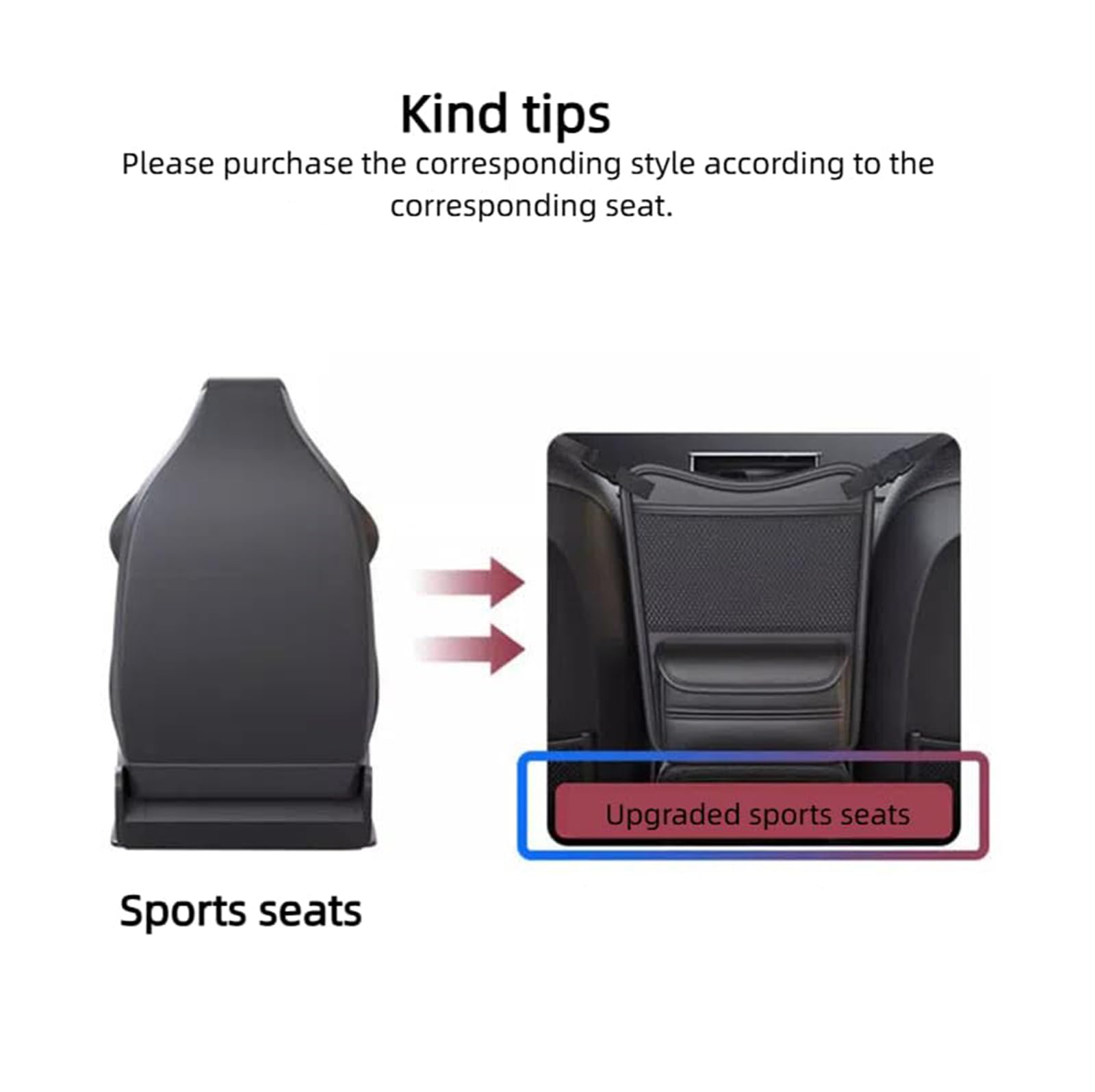 Borsa Portaoggetti per Auto per VW Tiguan (2007–2026), Design Fronte-Retro, con Porta-Fazzoletti e Tasca per Telefono,A Black