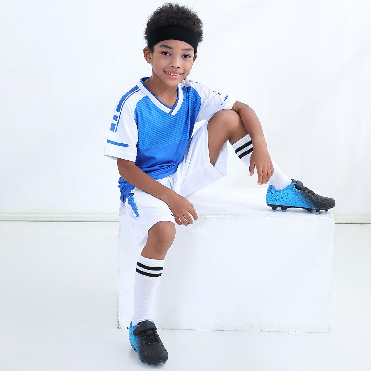 brooman Kids Firm Ground Soccer Cleats Boys Girls Athletic Outdoor Football Shoes - 2