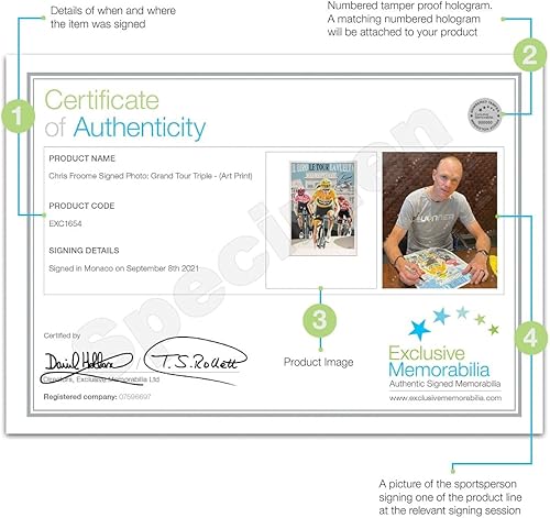 Miniatura 3 de Chris Froome Firmado Ciclismo Impresión: Grand Tour Triple | Memorabilia con Autógrafo