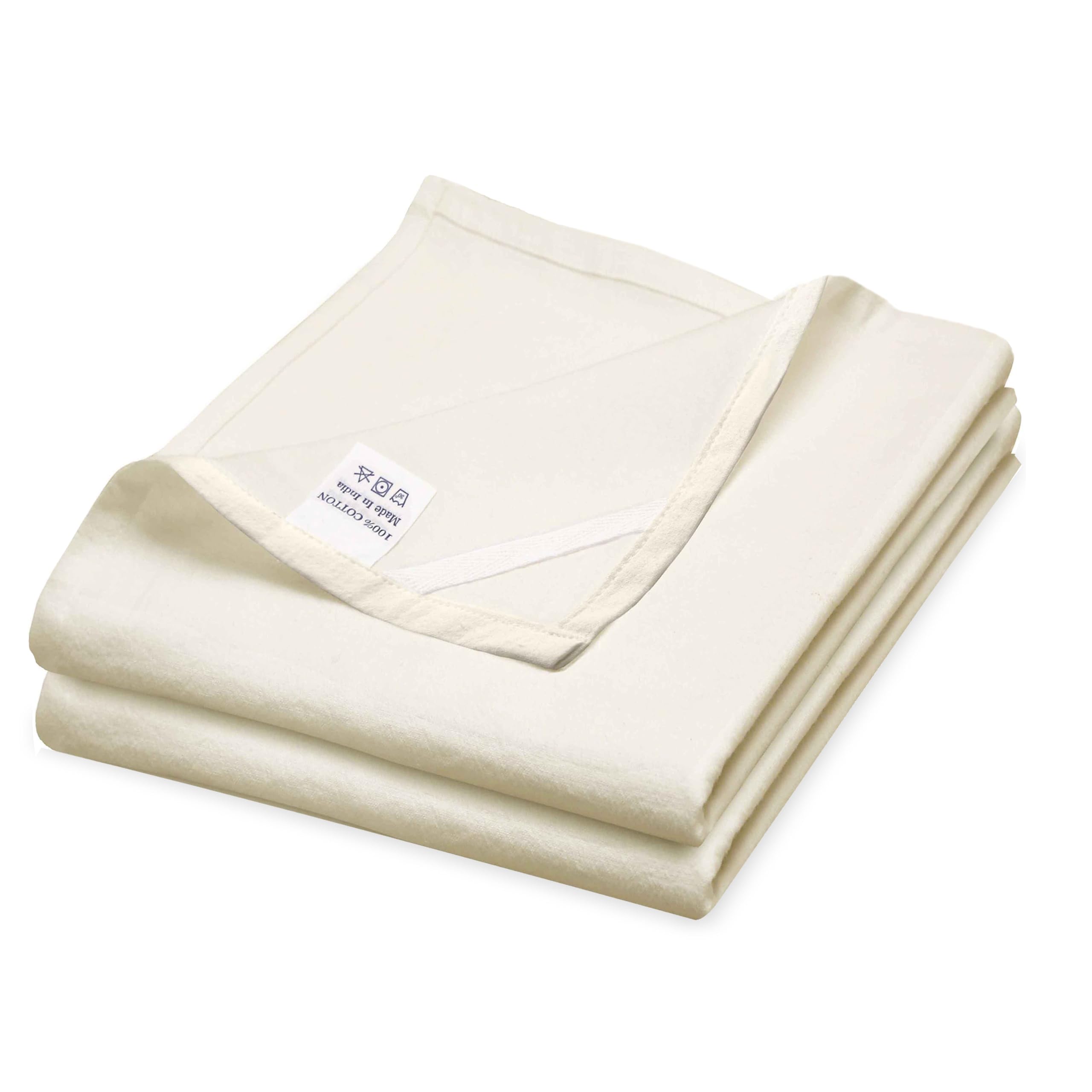 WHITEWRAP Flour Sack Kitchen Towels |Cotton Blank Towel | Tea Towel Crafting Embroidery|Flat Thick Absorbent Quick Dry | Baking Bread Proofing Linen Cover Natural, 33"x38" - Pack of 2