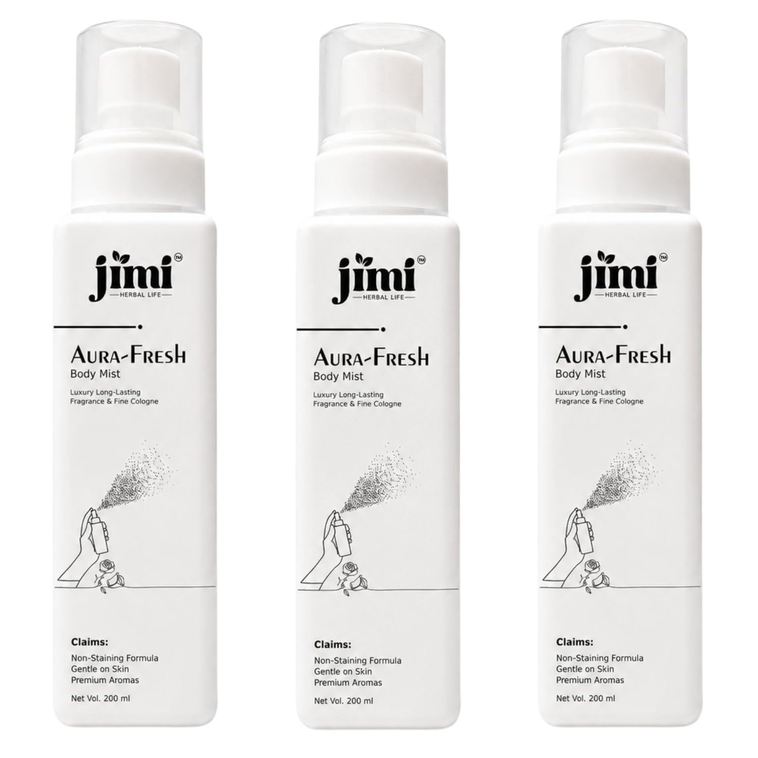 Aura-Fresh Body Mist for Women | Long Lasting Fine Fragrance Body Spray | Refreshing Daily Body Mist | Gentle on Skin | Non-Staining Formula | Premium Perfumed Mist | 200 ml (Pack of 3)-image-46
