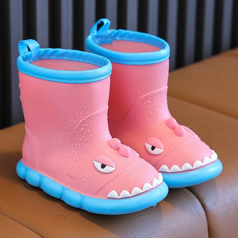 Toddler Cartoon Rubber Rain Boots Waterproof Boys and Girls Adorable Designs Dinosaur Soft Soled Rain Boots2