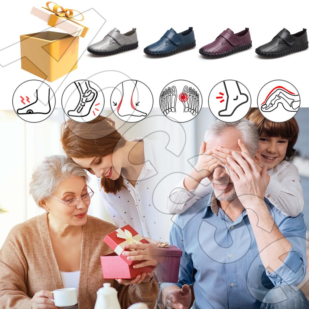 Scarpe Ginnastica a Strappo Scarpe Ginnastica Ortopediche Sandali Ortopedici Slip-on da Donna Scarpe Comode per Camminare Scarpe per Anziani Donna,Nero,42/260mm