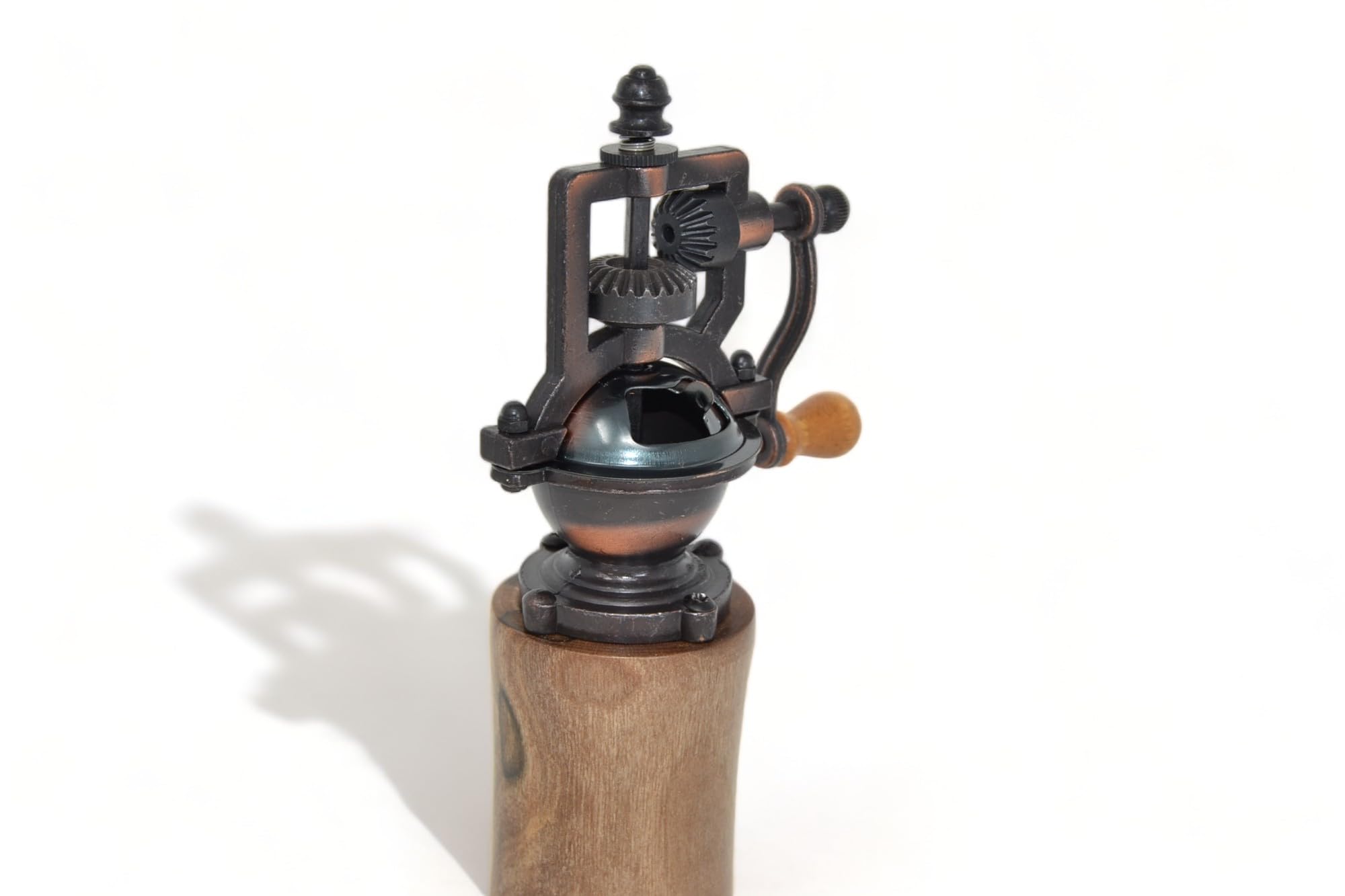 Holz Gewürzmühle - Gewürzmühle - mit Kurbel - Walnuss Geschenk handmade - Pfeffermühle - Salzmühle Unikat Mahlgrad einstellbar Geschenkidee Antik-Optik Nussholz - Küchenaccessoire aus Holz