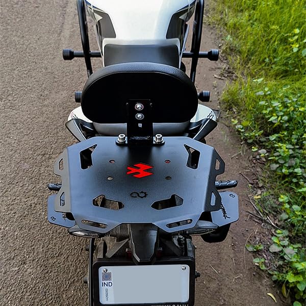 Image of Top Rack with Backrest Compatible with Bajaj Pulsar N160 | N250 | F250 (Heavy Pipe) (with Back Rest)(Tourer)