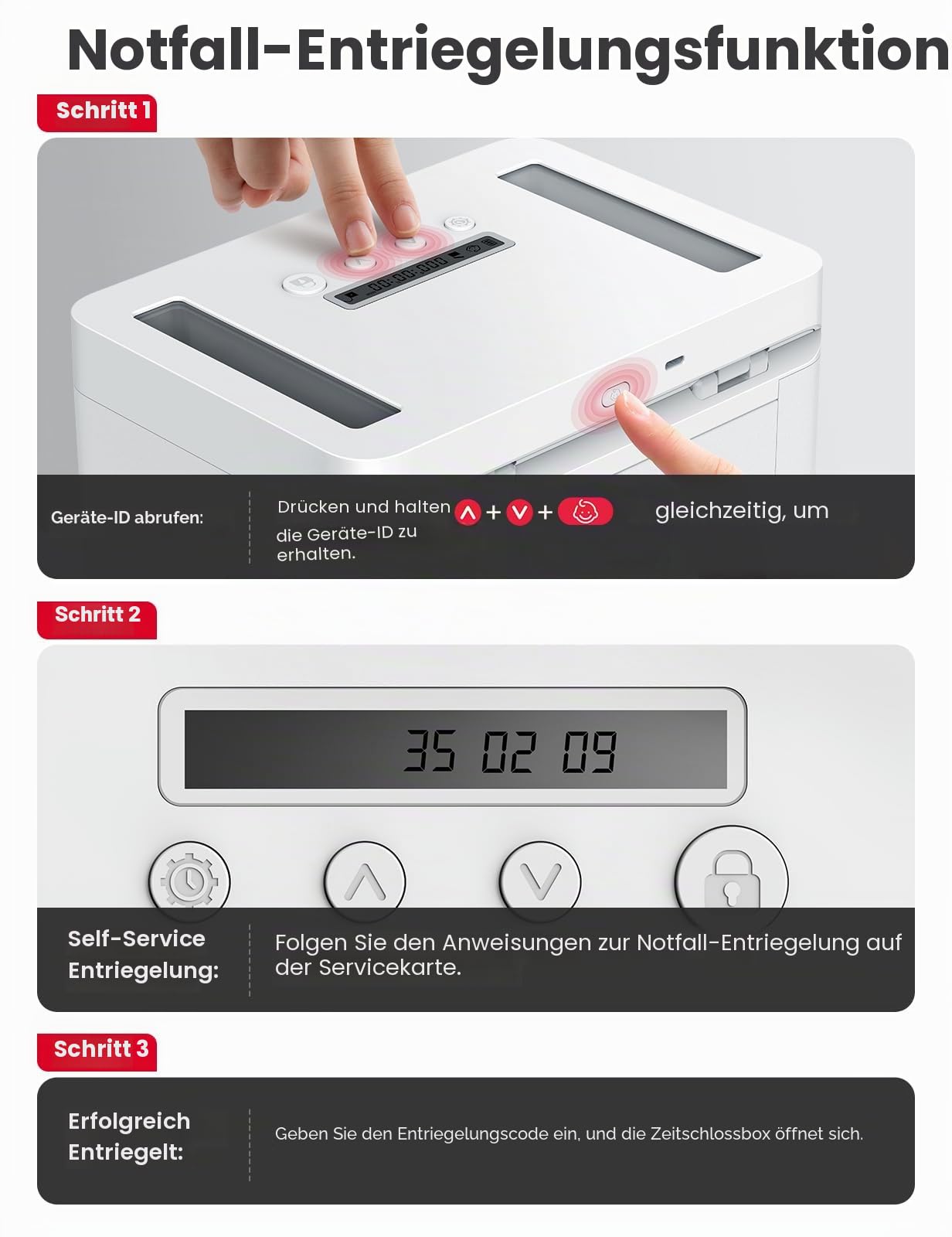 VAYDEER Handy-Safe mit Timer aus Metall, Weiß