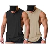 Men Workout Tank Top 2 Pack Gym Bodybuilding Sleeveless Muscle T Shirts