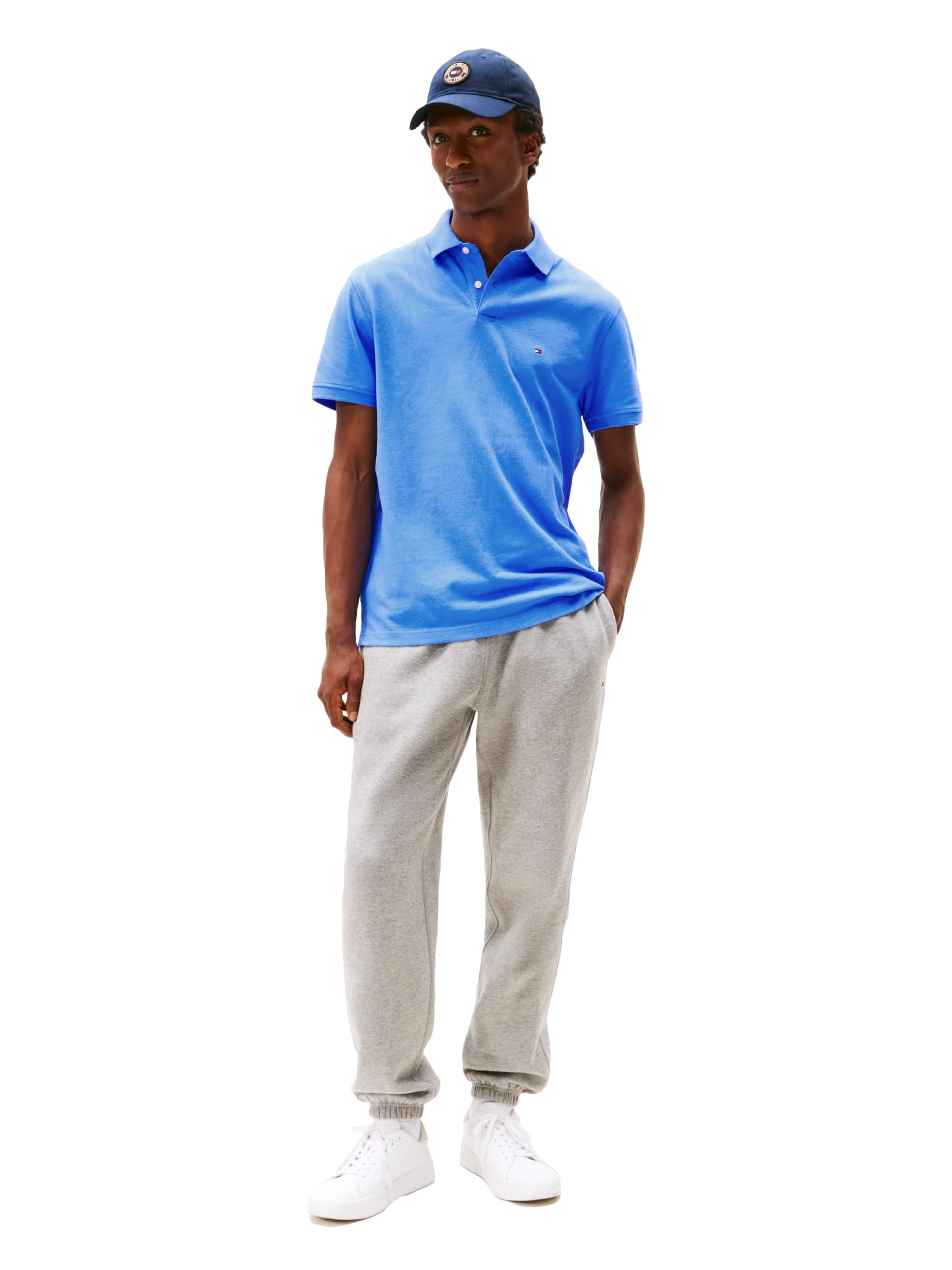 Tommy Hilfiger Adaptive Short Sleeve Polo Shirts In Classic Fit with Stretch and Organic Pique Cotton Polo de Manga Corta en Ajuste clásico con algodón piqué elástico y orgánico Hombre (Pack de 1)