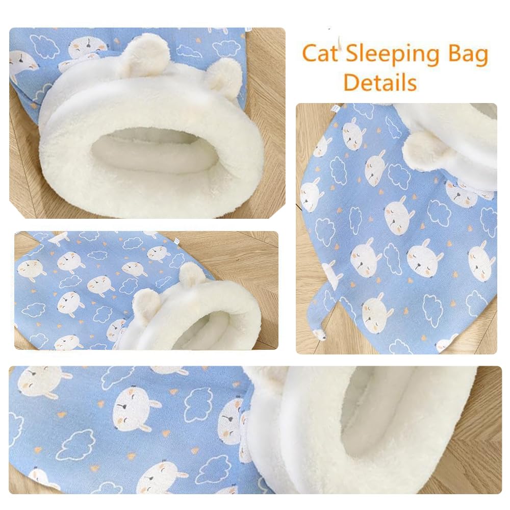اتدورو كيس نوم للقطط، كيس نوم للقطط في الاماكن المغلقة، كيس نوم للحيوانات الاليفة في الشتاء، دافئ 360 درجة من القطيفة الناعمة شبه المغلقة، سرير كبير للقطط والحيوانات الاليفة (مقاس واحد)