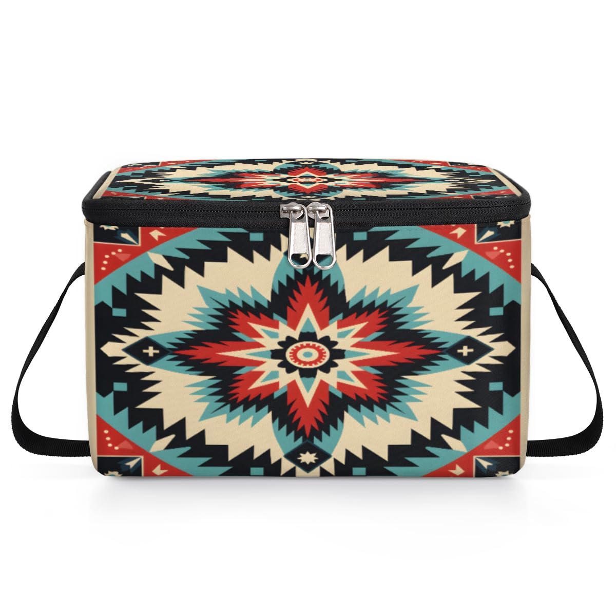 Art Abstract Flower Lunch Bags for Women Men 9 Cans, Hot & Cold Food Delivery Bag Insulated Grocery Bag Insulated Lunch Box Curved Shape Cooler Bag for Office Work Picnic Beach