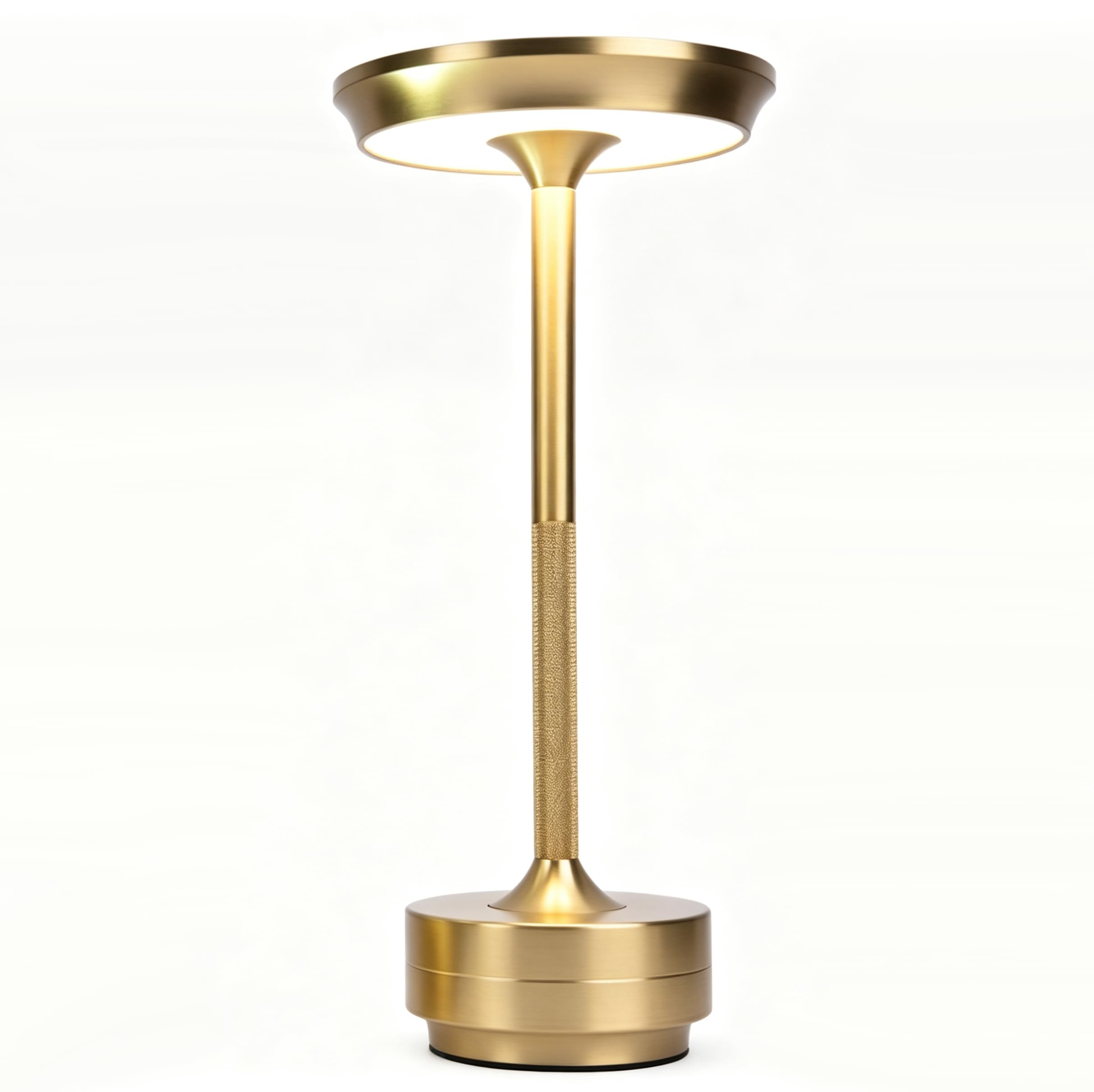 Rechargeable LED Table Lamp, 3W Cordless Touch Control Desk Lamp with 3 Color Temperatures & Stepless Dimming, 2000mAh USB-C Portable Night Light for Bedroom, Living Room, Bar, Camping (Gold) — image 1