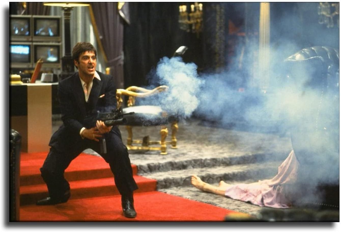 LMV Al Pacino Became Tony Montana in Scarface Canvas Art Poster and Wall Art Picture Print Modern Family Bedroom Decor Posters 12x18inch(30x45cm)