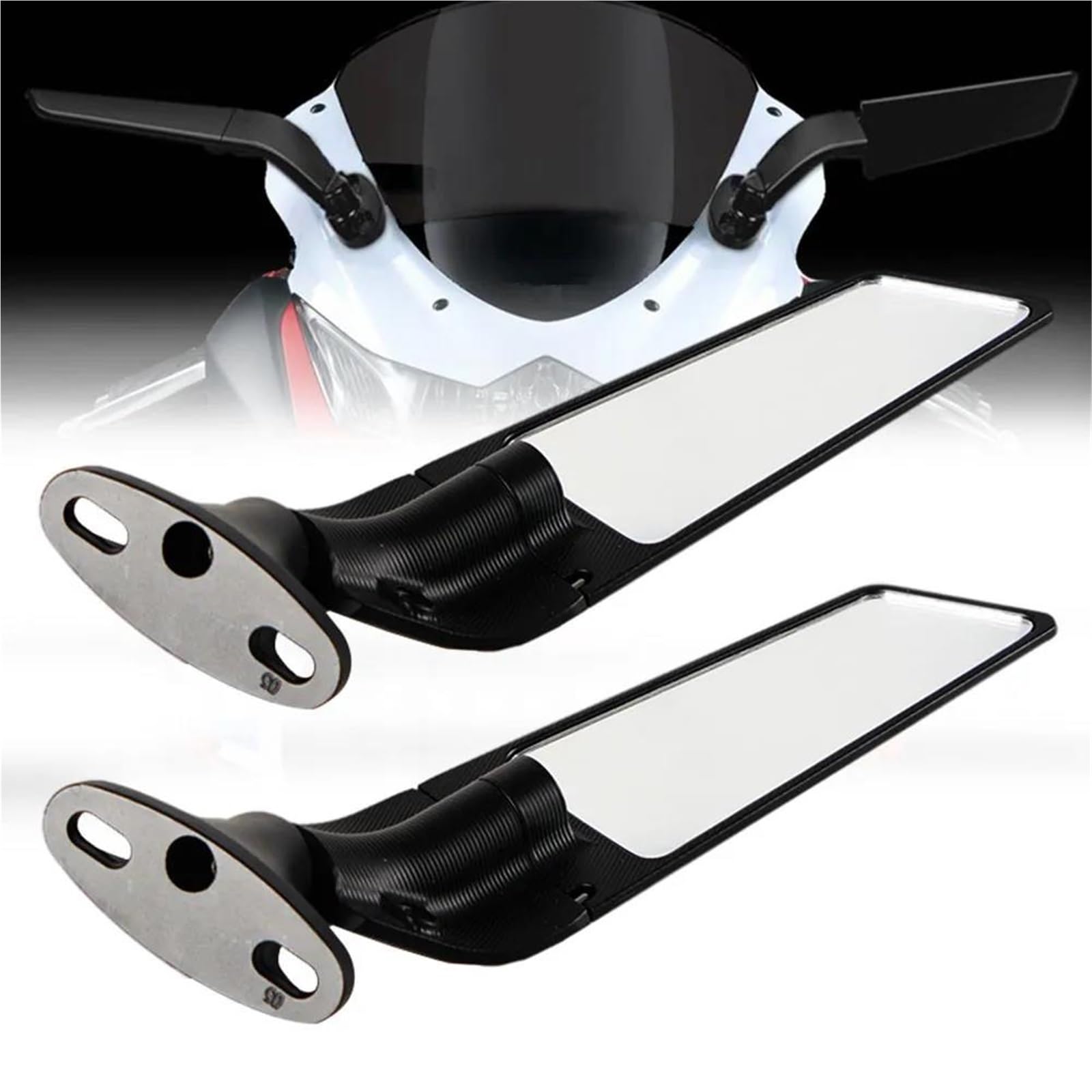 Rétroviseur Rotatif Réglable Moto pour Suzuki GSXR 600 750 1000 GSX1300R GSX650F GSX-R Rétroviseur de Guidon(Small miror only2)