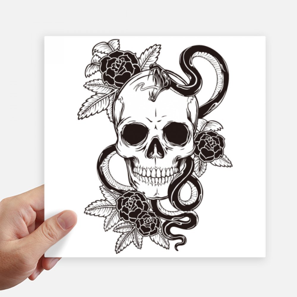 Stickers de calavera de serpiente 20cm vinilos cuadrados para pared y moto 4 uds
