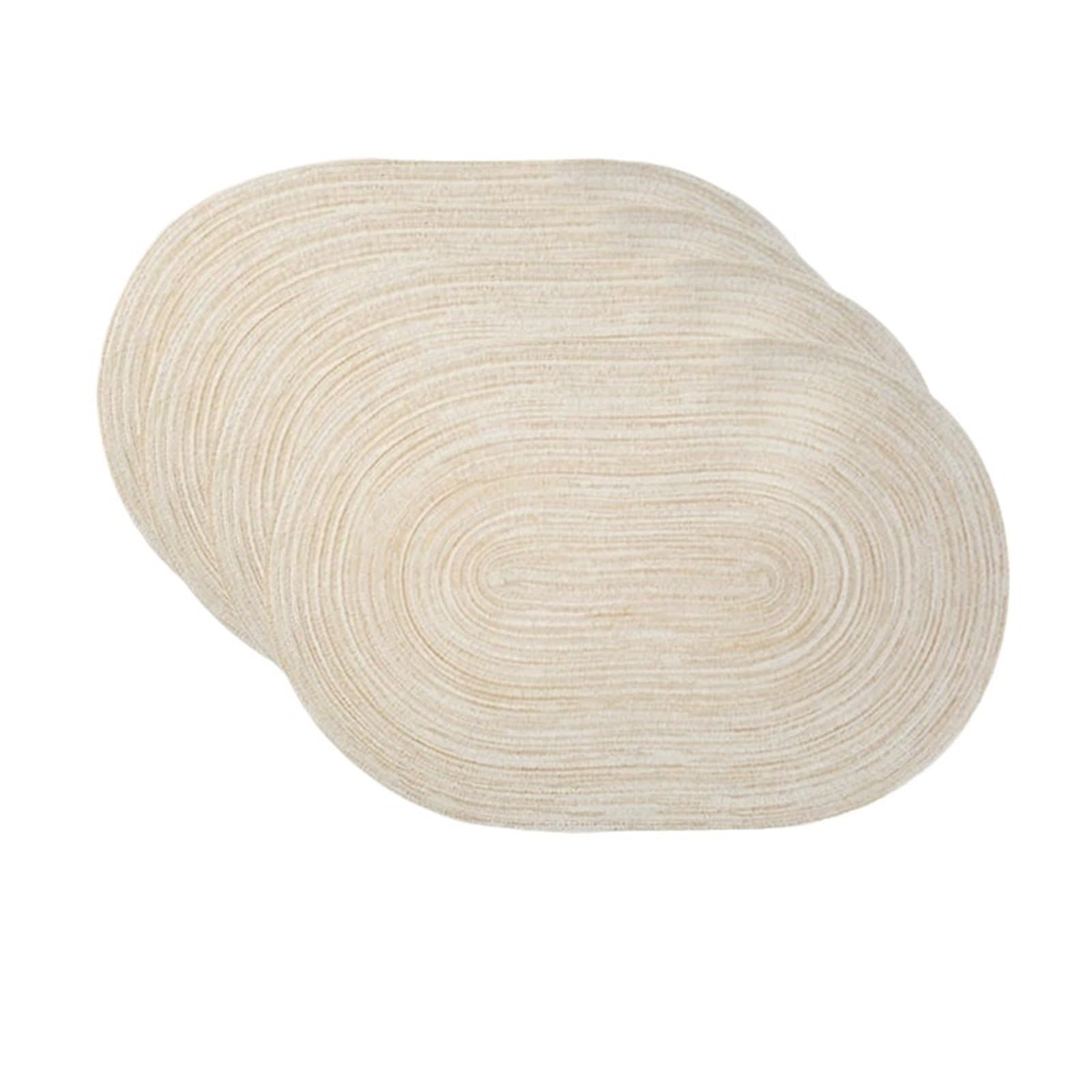 Oval Table Mats Beige Oval Placemats Set Of 4,Place Mat Washable Table Mats For Kitchen Dining(Beige)