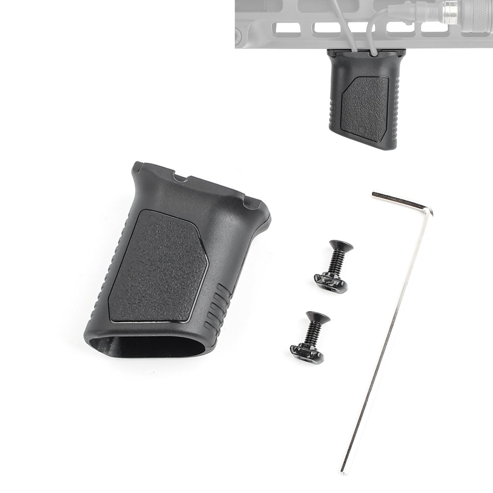 AVG Tactical Mlok Front Grip Vertical Foregrip with Cable Management for Mlok Rail Handguard System