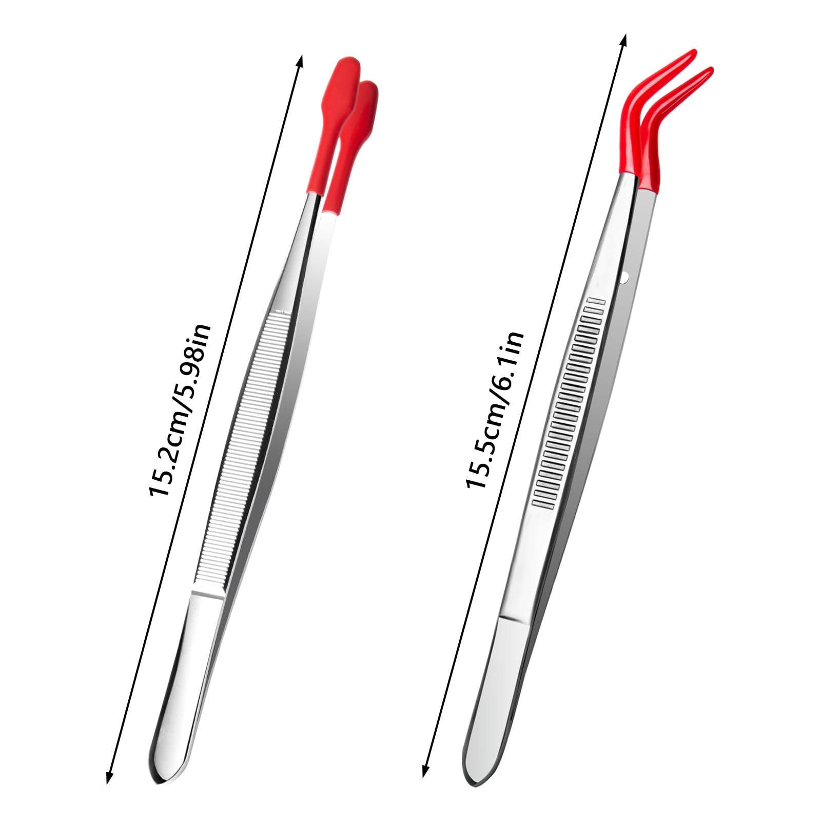 Rubber Tipped Tweezers Set - Precision Craft & Lab Tools -4 Rubber Tipped Tweezers Set - Precision Craft & Lab Tools -4
