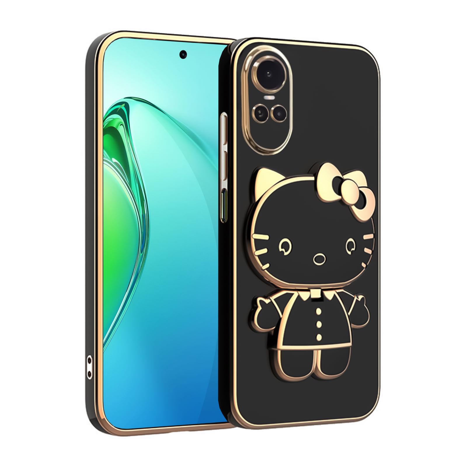 V-TAN Electroplated 3D Kitty Folding Stand and Mirror Back Case Compatible with Oppo Reno 10 Pro (Pink) (B0CKF62PFR) Amazon Price History, Amazon Price Tracker