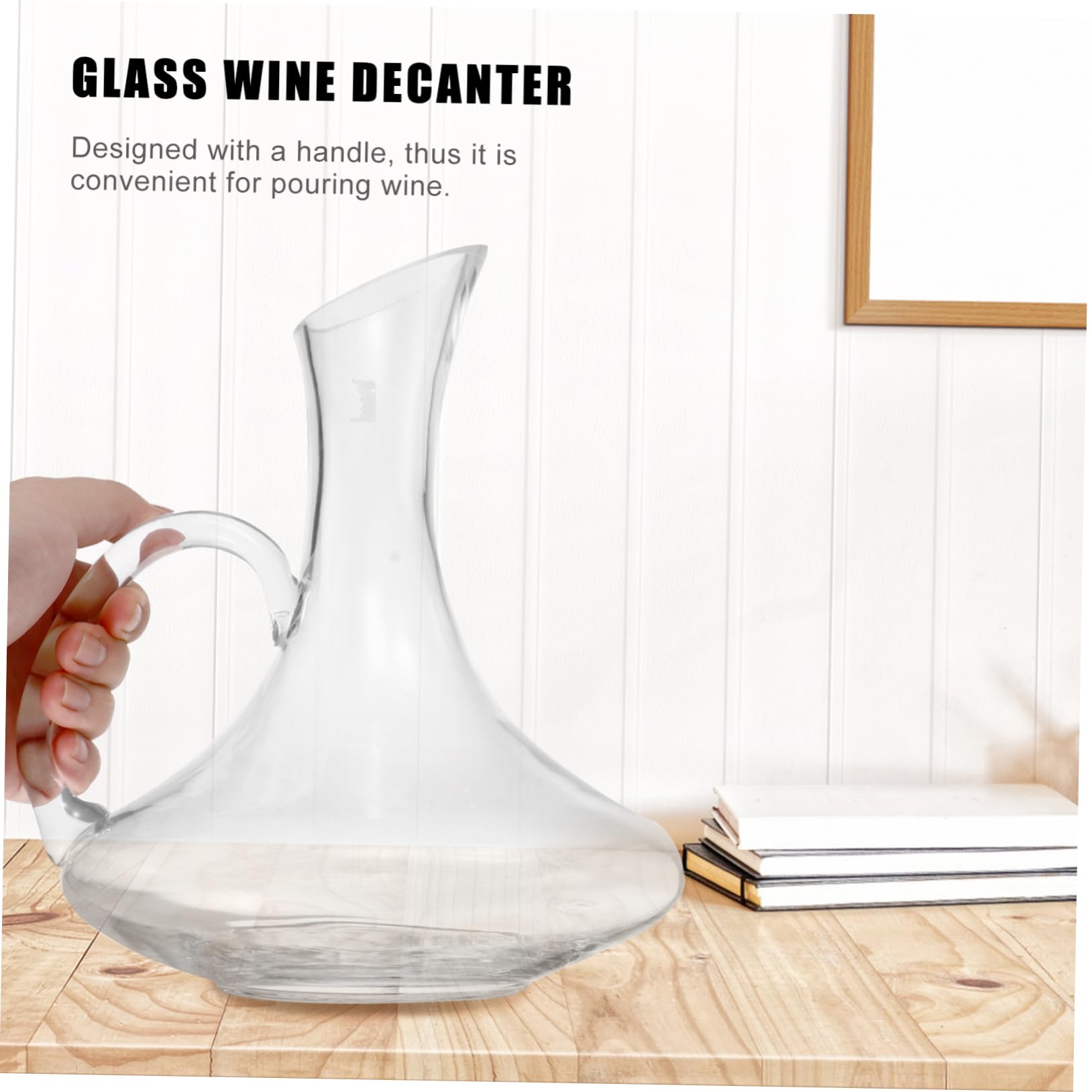 POPETPOP Decantador de Vino Profesional de 1500 Ml con Asa y Vertedor para Servir Fácil, Material Sintético Resistente y Fácil de Limpiar, Adecuado para Cenas y Eventos