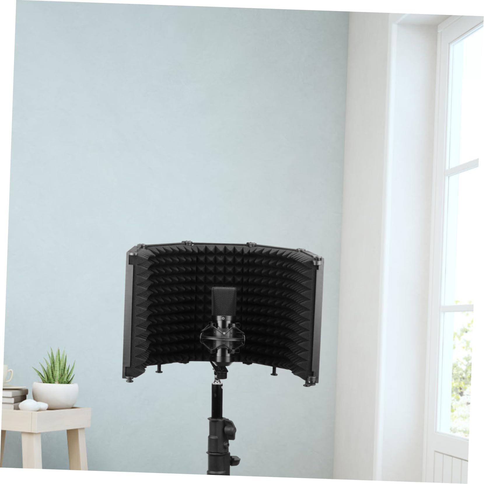 TOYANDONA 1stk Mikrofon-windschutz Mikrofonzubehör Mikrofonfilter Lärmschutzabdeckung Pfeifenvogelspielzeug Mikrofon-pop-filter Schallabsorbierend Stimmschild Aluminiumlegierung Black