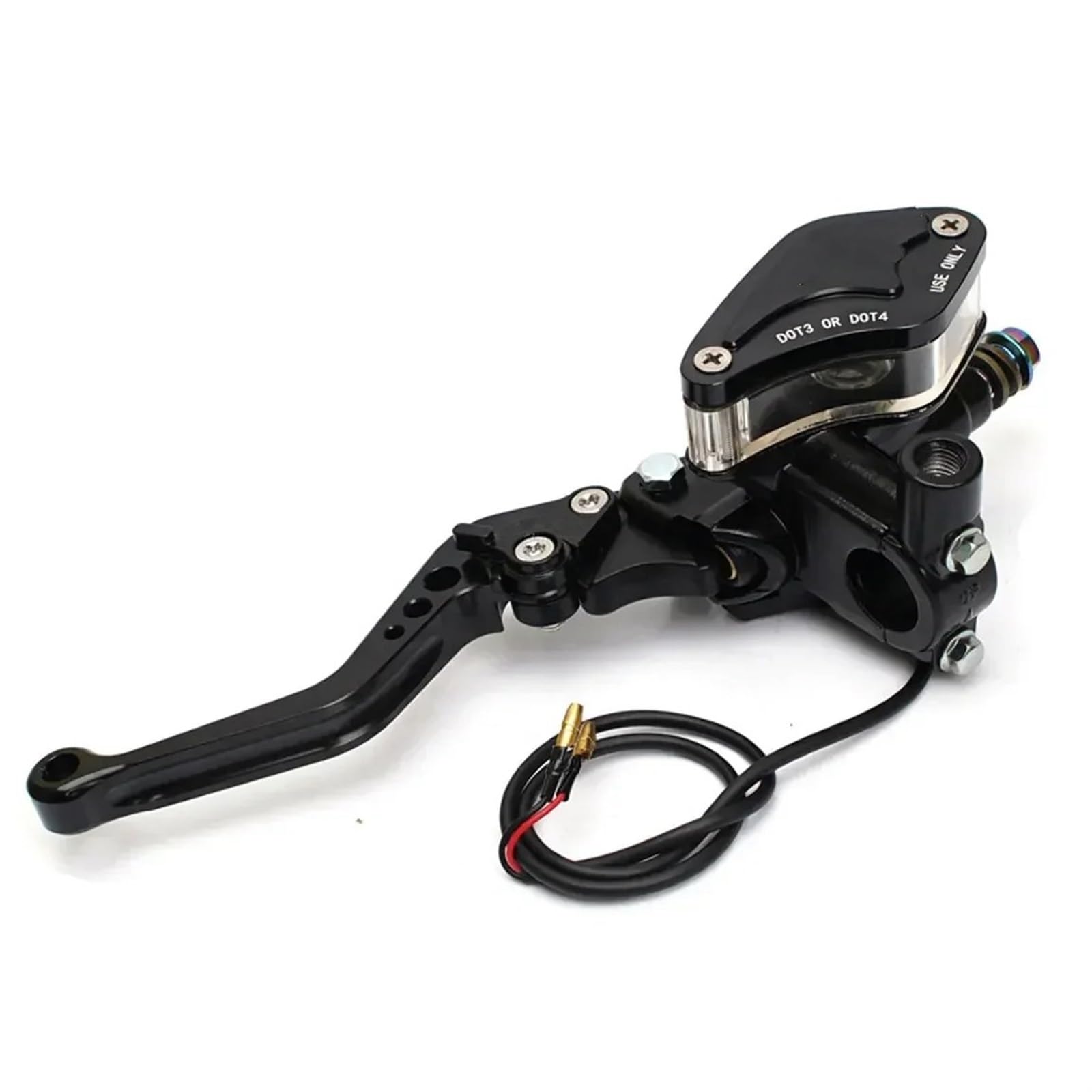 Levier Frein Moto Poignée universelle de levier de pompe de frein de moto, 7/8 pouces, maître-cylindre d'embrayage hydraulique, accessoires de course(Left Black)