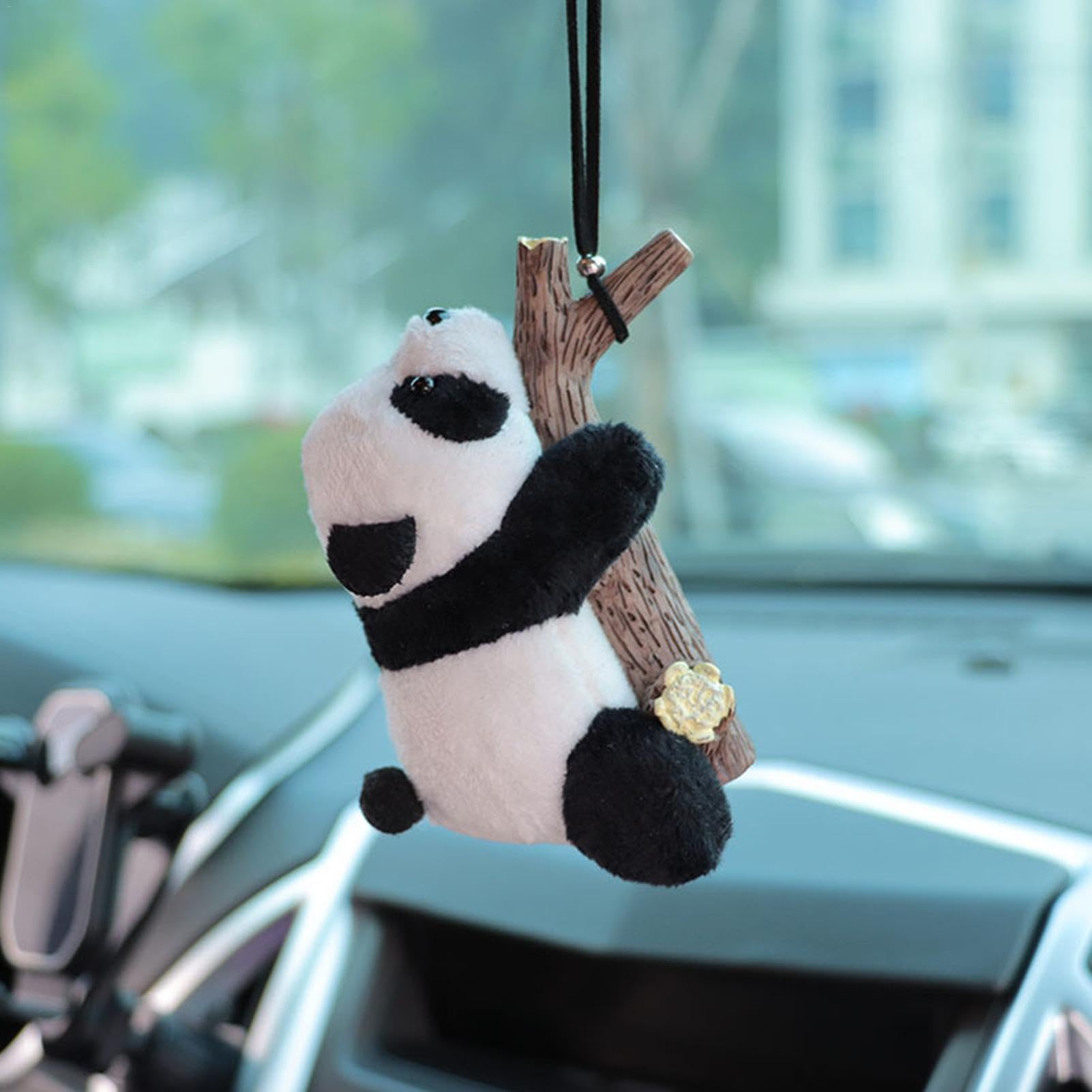 Ciondolo per Specchietto Retrovisore a Forma di Panda, Decorazione per Auto, Accessori per Interni, Ciondolo per Chiavi e Cellulare