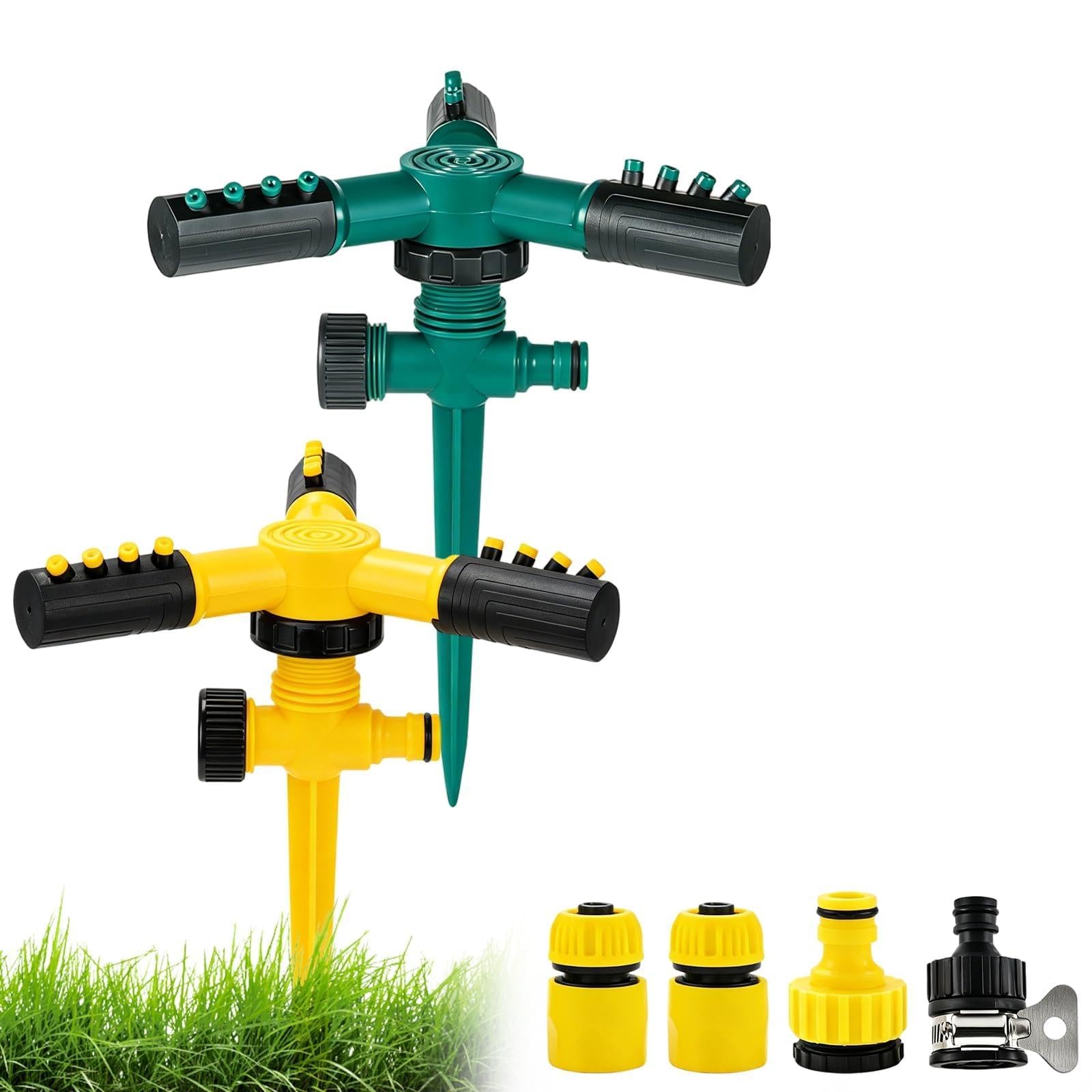 Lawn Sprinkler for Yard 2 Sets, Garden Sprinkler for Large Areas, Automatic Lawn 360 Degree Rotating, Sprinkler Watering Systems for Lawn Irrigation Plant Watering